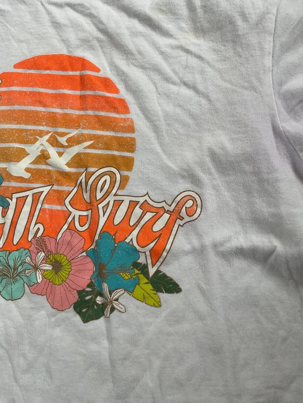 O'Neill Girls Large White Sunrise Floral Retro Graphic T-Shirt - Picture 2 of 6